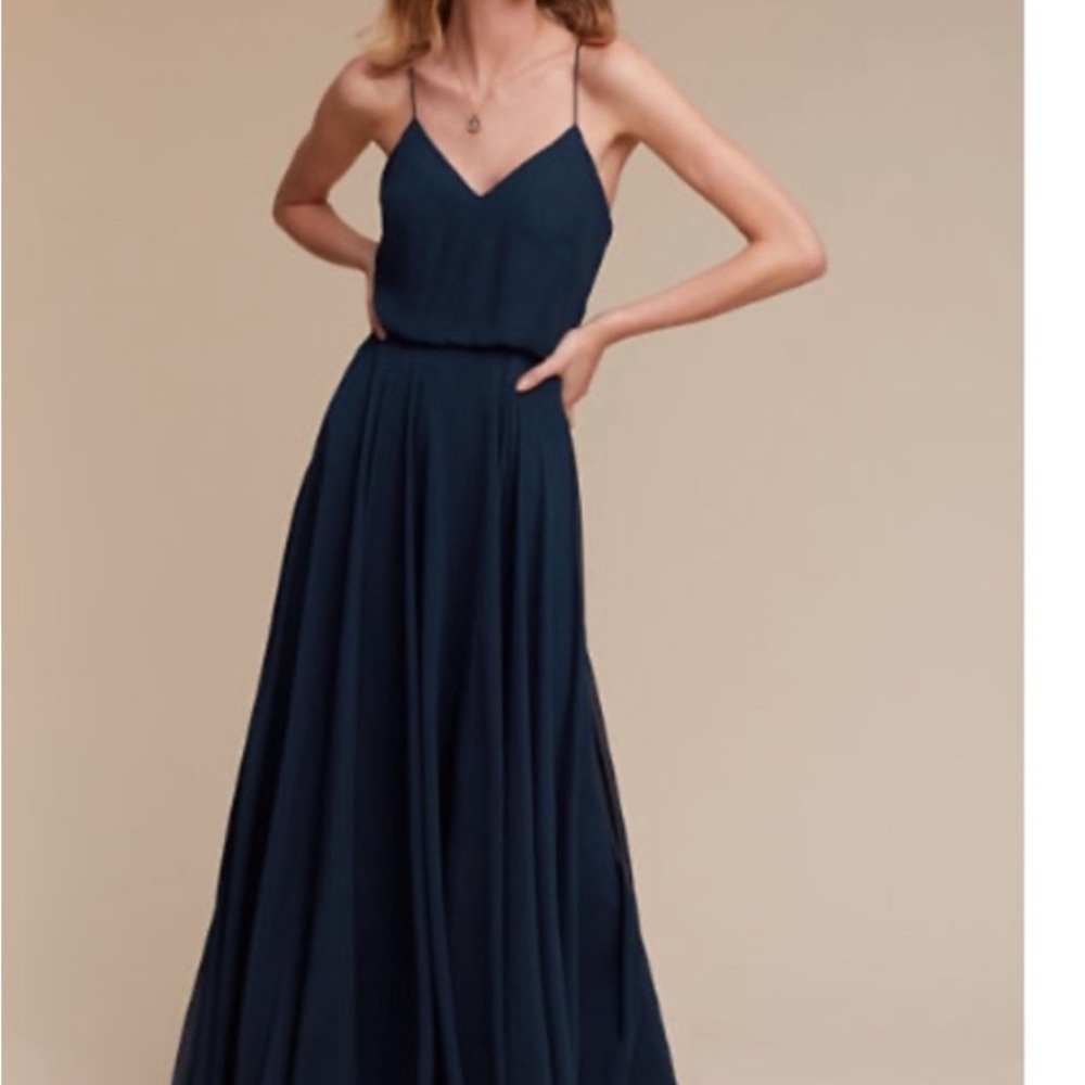 BHLDN Jenny Yoo Inesse Gown In navy blue
